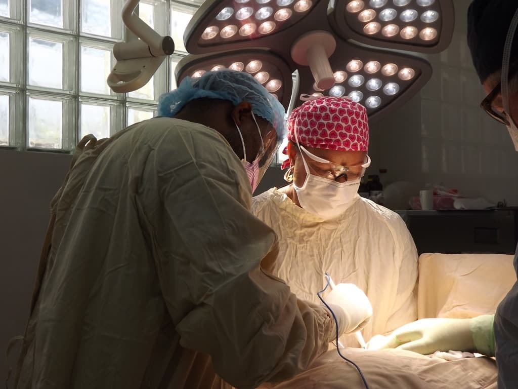 Surgical team in action